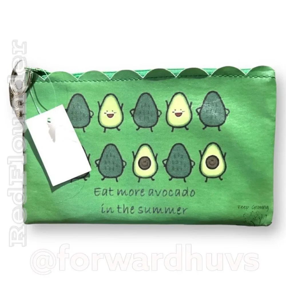 Bundle Sale 3 for $15 | Eat More Avocado" Avocado Print Makeup Bag - 7" x 4 1/2